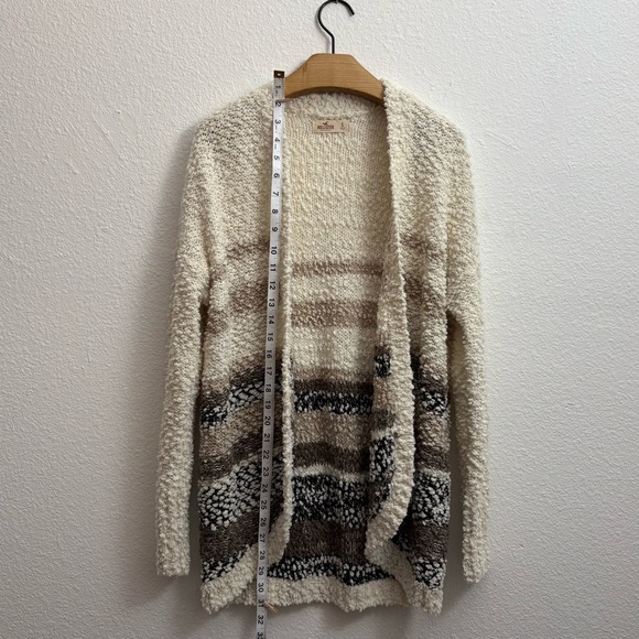Hollister Cozy Soft Cardigan Sweater Cream Brown Neutral Western small - Picture 6 of 11
